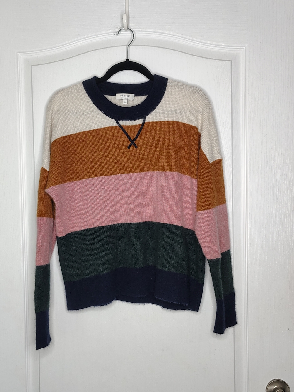 Madewell Striped Crewneck Cashmere Sweater